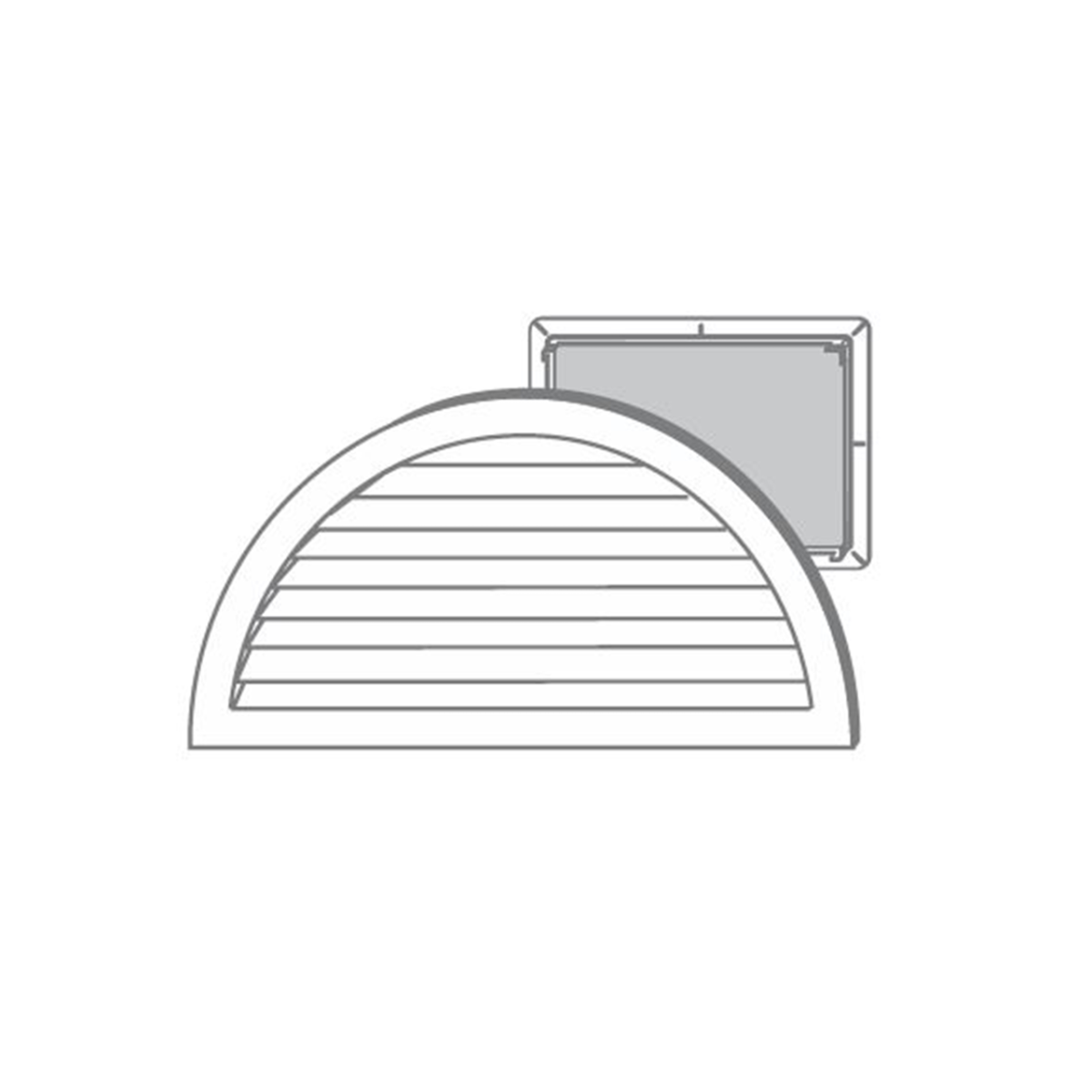 22" HALF ROUND SHAKES VENT